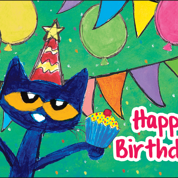 Pete the Cat Happy Birthday Postcard