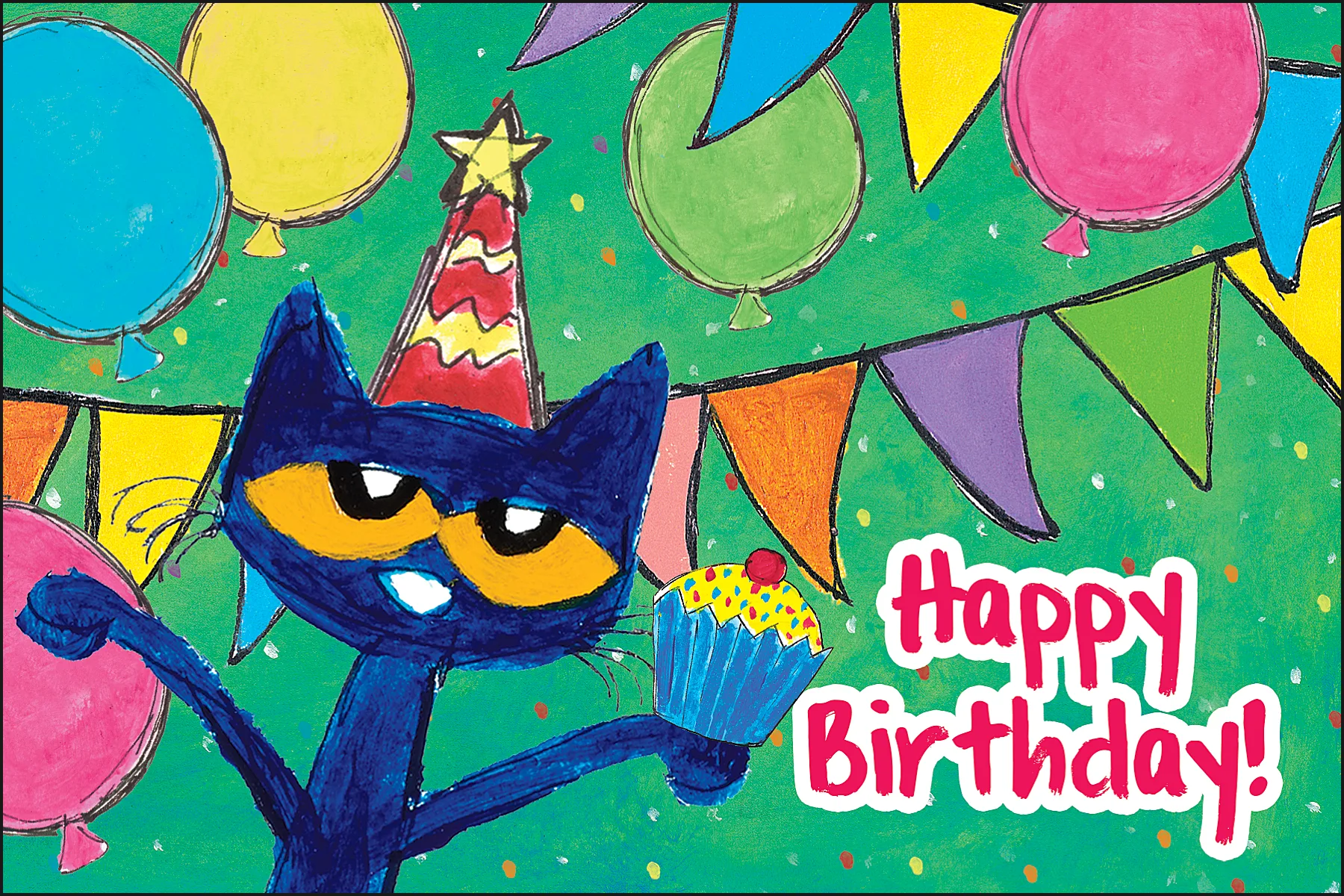 Pete the Cat Happy Birthday Postcard
