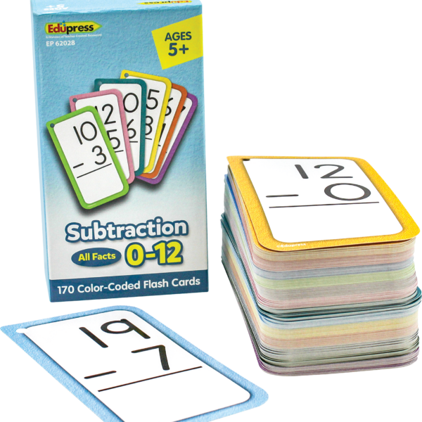 Subtraction Flash Cards - All Facts 0-12
