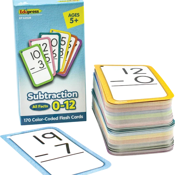 Subtraction Flash Cards - All Facts 0-12