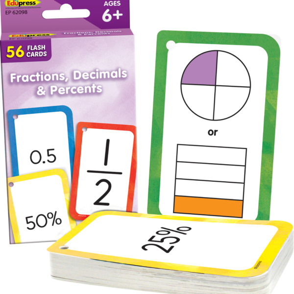 Fractions, Decimals & Percents Flash Cards