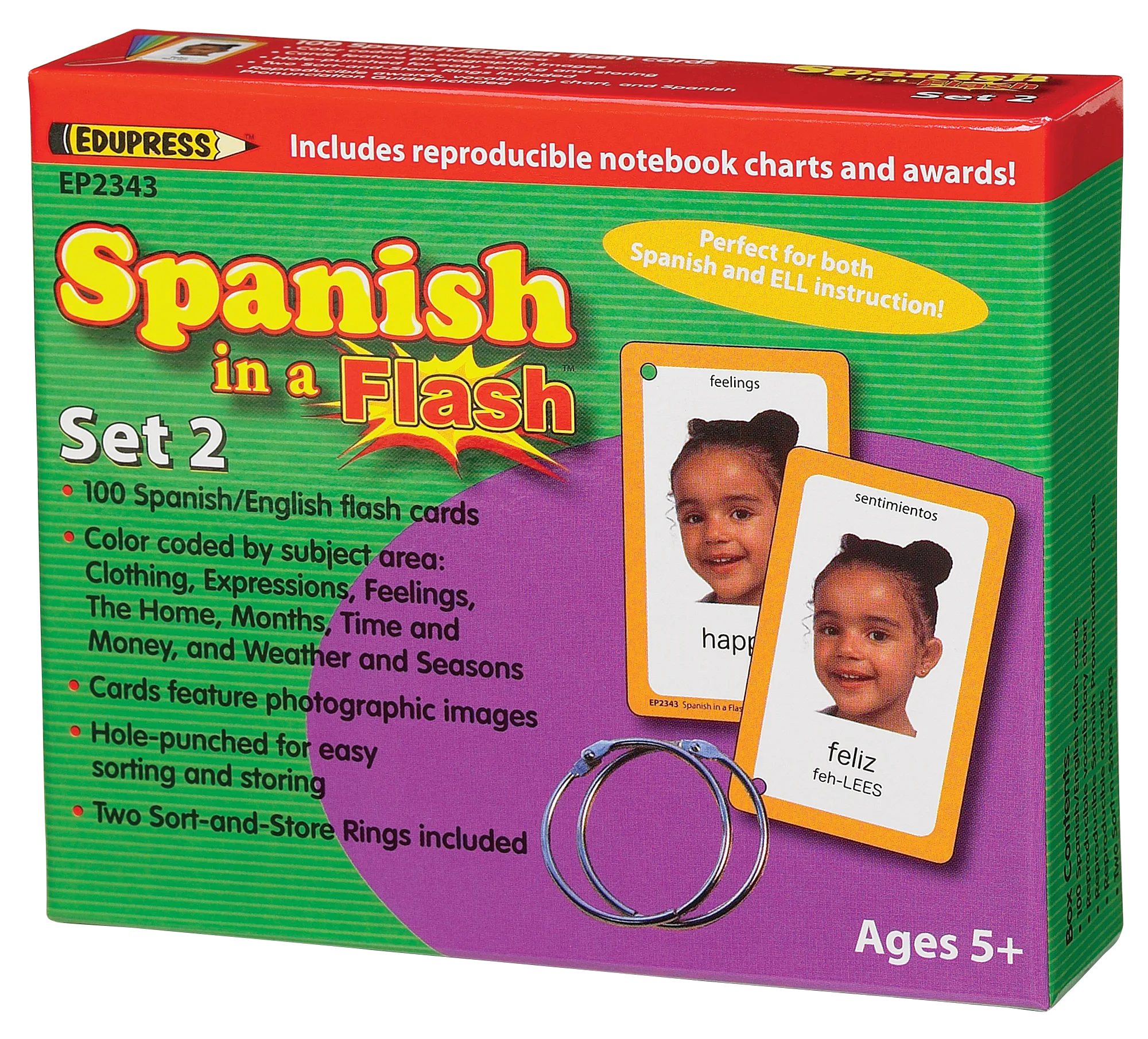 Spanish in a Flash Cards Set