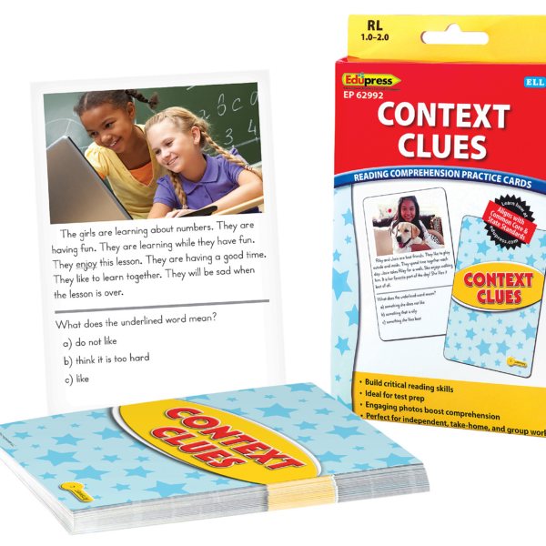 Reading Comprehension Practice Cards: Context Clues (Yellow Level)