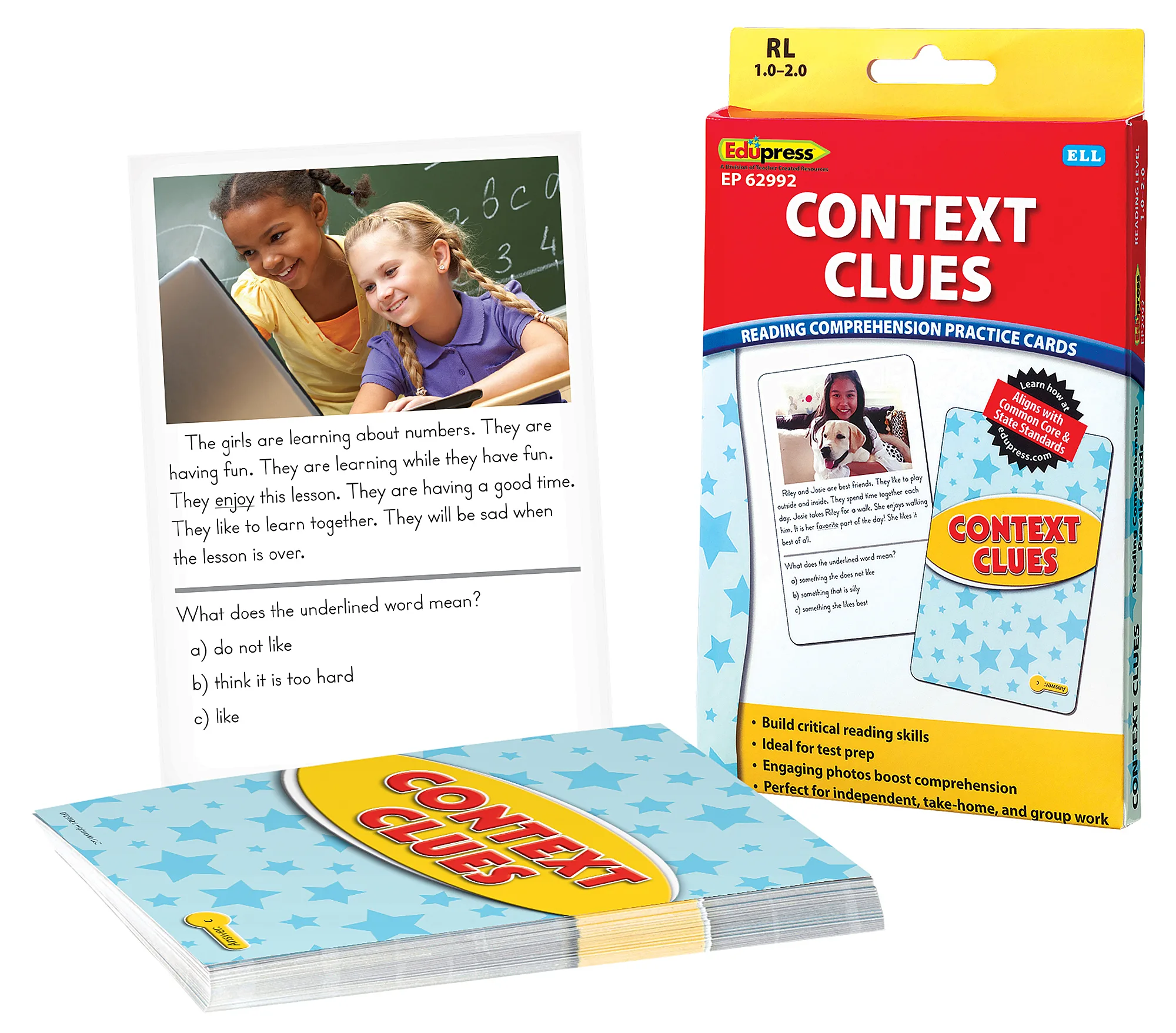 Reading Comprehension Practice Cards: Context Clues (Yellow Level)