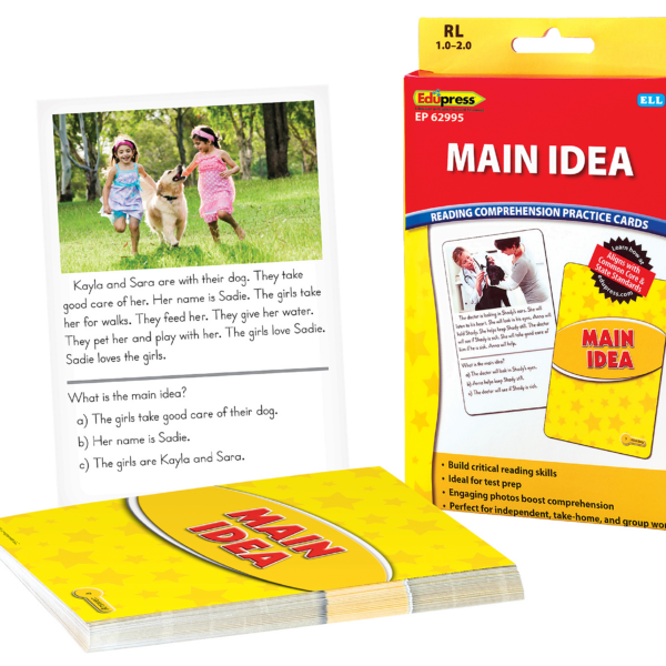 Reading Comprehension Practice Cards: Main Idea (Yellow Level)
