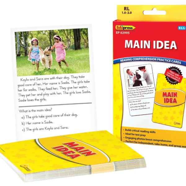 Reading Comprehension Practice Cards: Main Idea (Yellow Level)