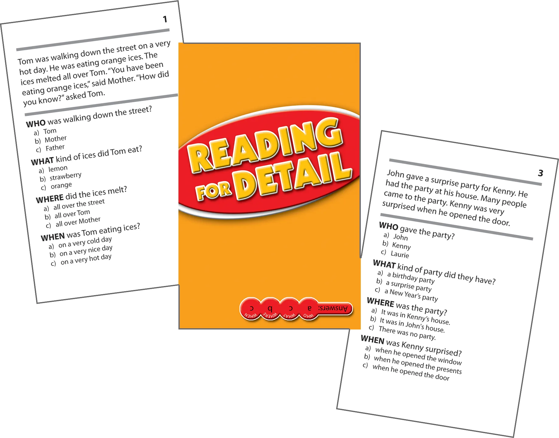 Reading Comprehension Practice Cards: Reading for Detail (Red Level) - Image 2