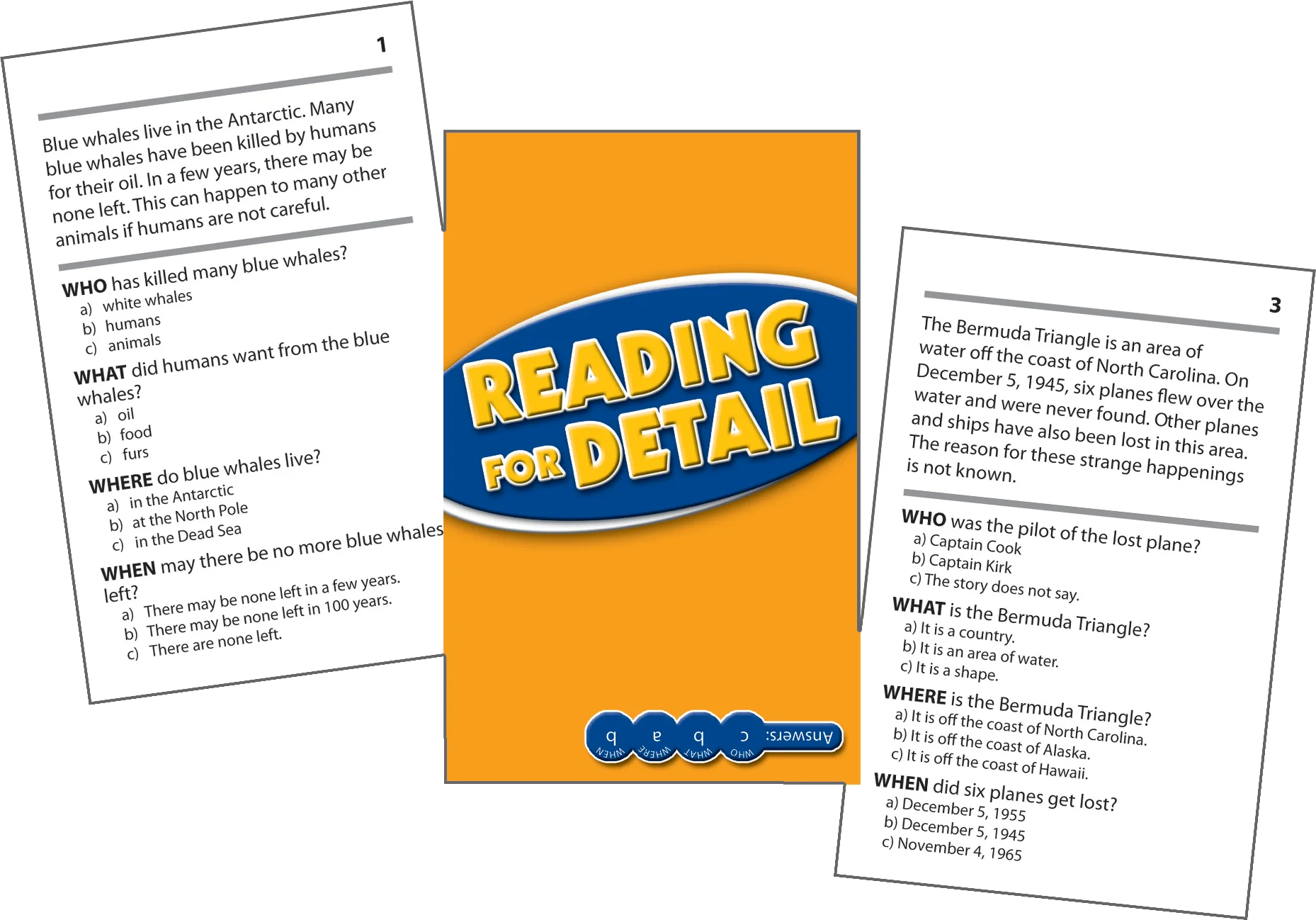Reading Comprehension Practice Cards: Reading for Detail (Blue Level) - Image 2