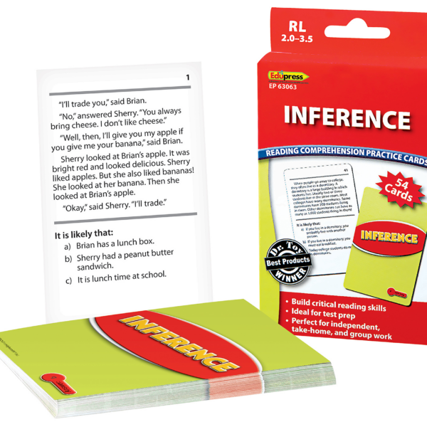 Reading Comprehension Practice Cards: Inference (Red Level)
