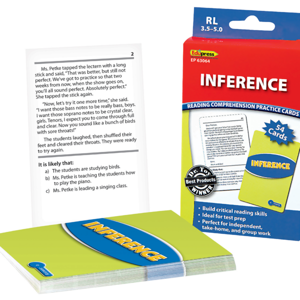 Reading Comprehension Practice Cards: Inference (Blue Level)