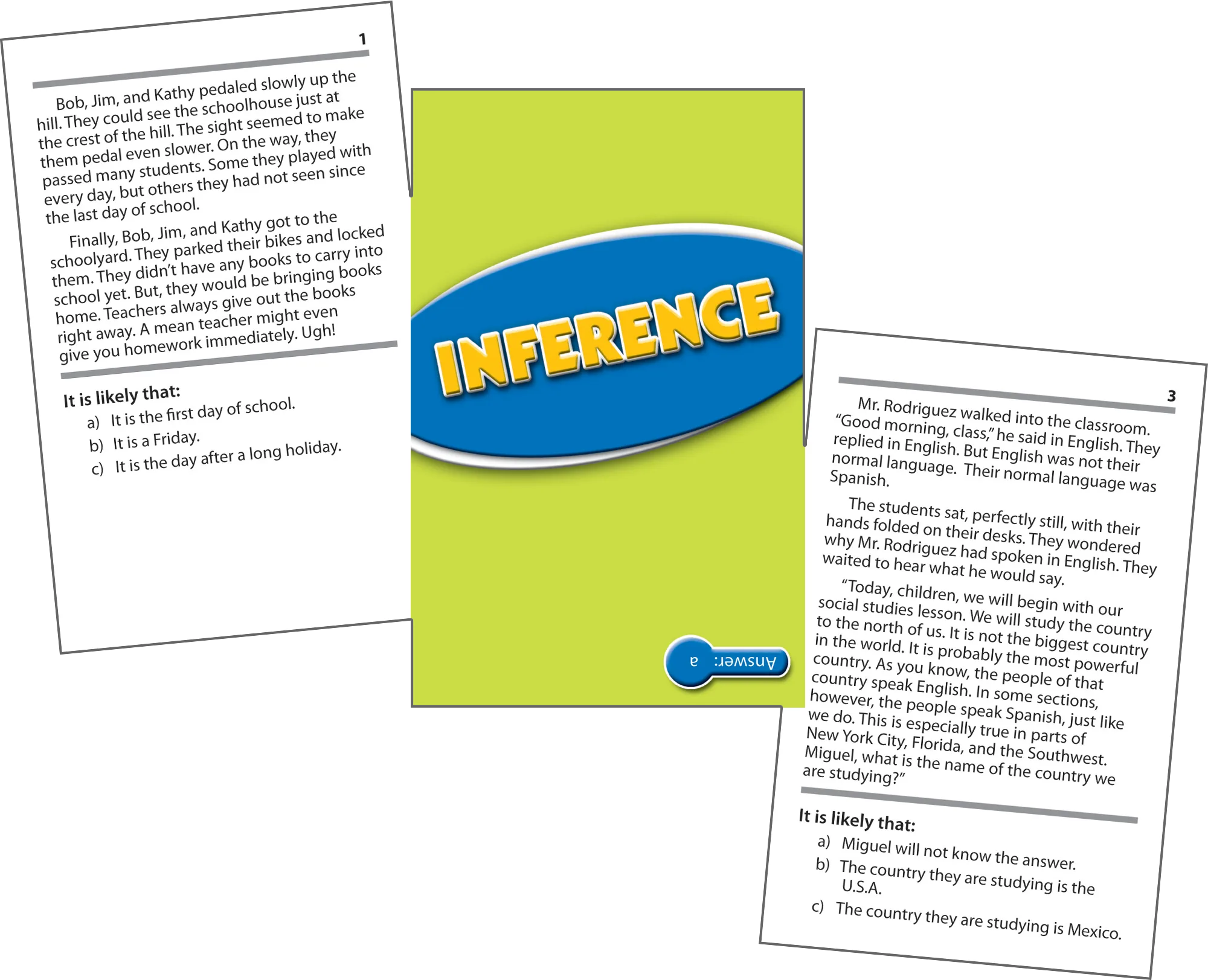 Reading Comprehension Practice Cards: Inference (Blue Level) - Image 2