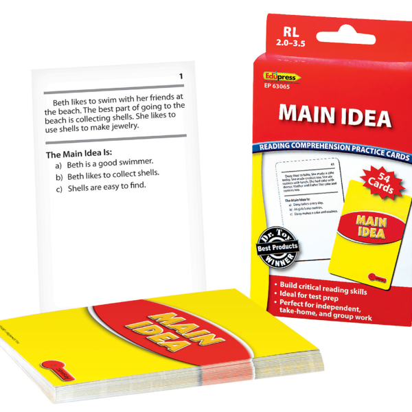Reading Comprehension Practice Cards: Main Idea (Red Level)