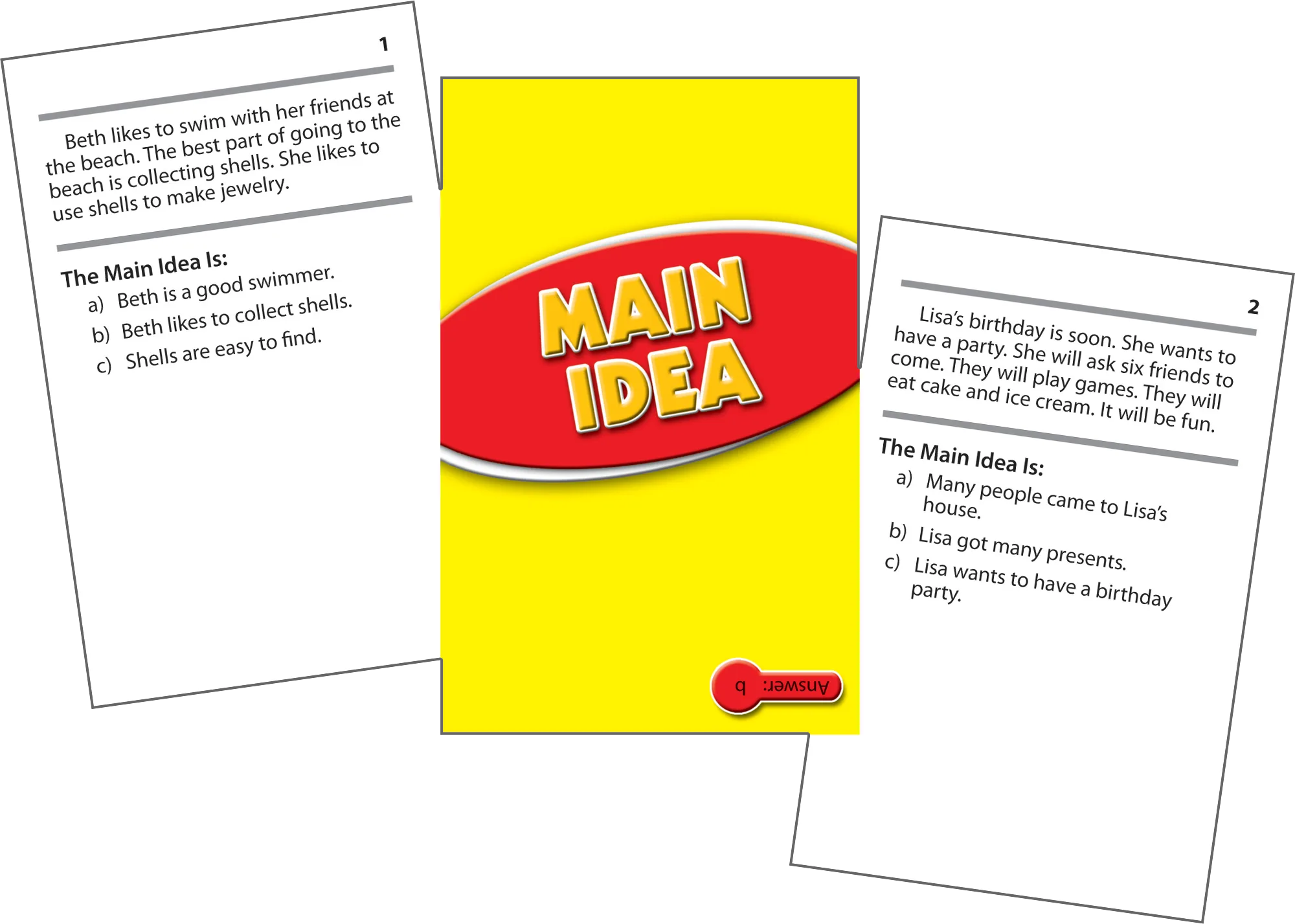 Reading Comprehension Practice Cards: Main Idea (Red Level) - Image 2