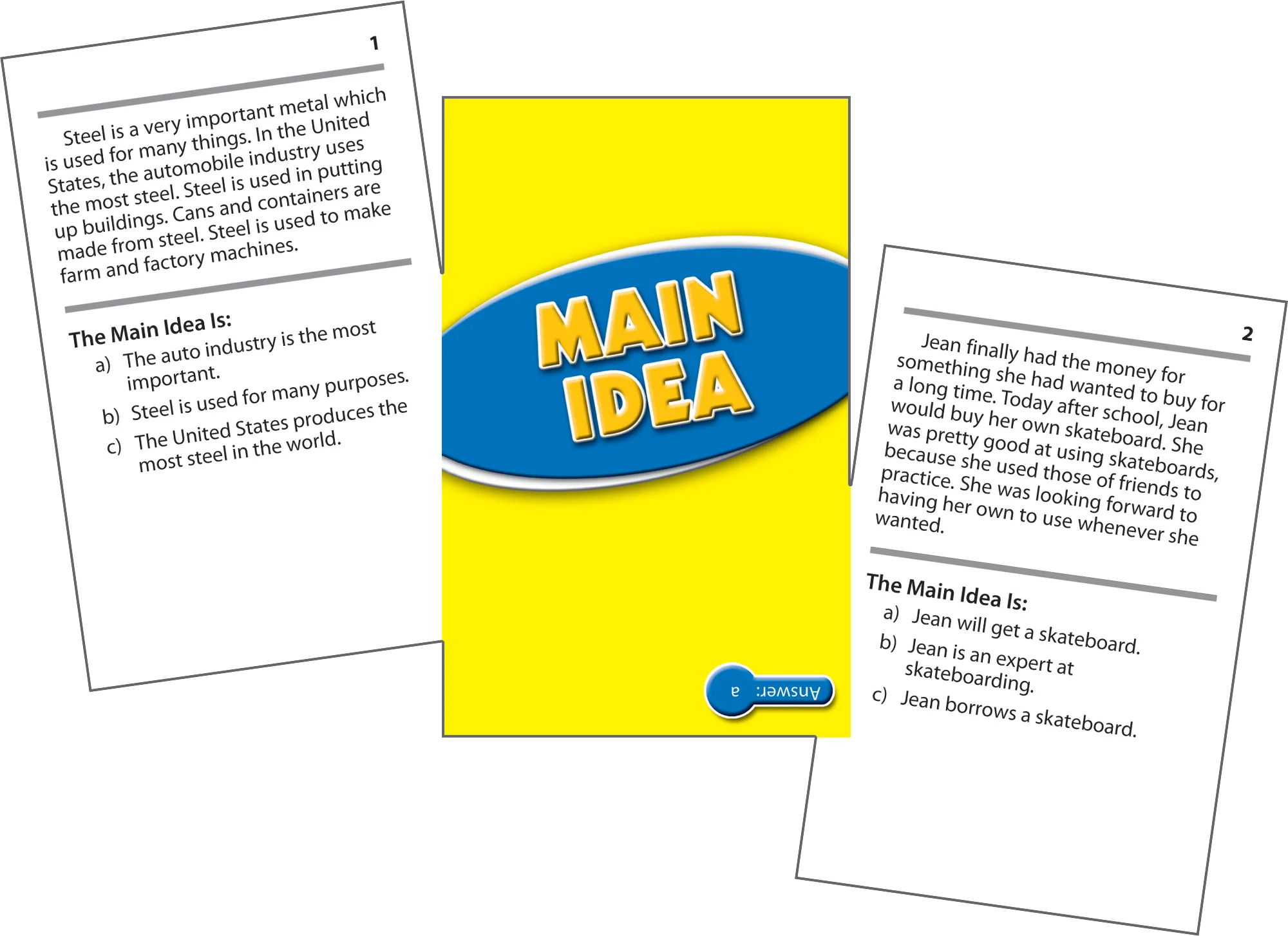 Reading Comprehension Practice Cards: Main Idea (Blue Level) - Image 2