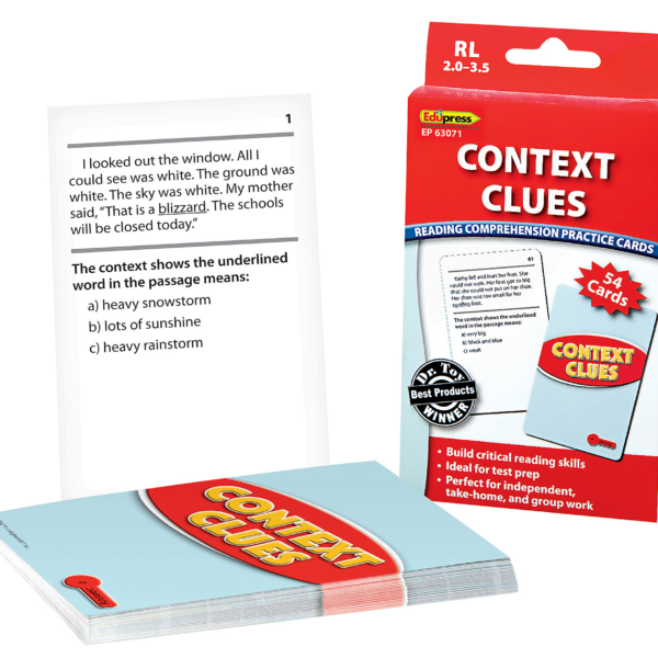 Reading Comprehension Practice Cards: Context Clues (Red Level)