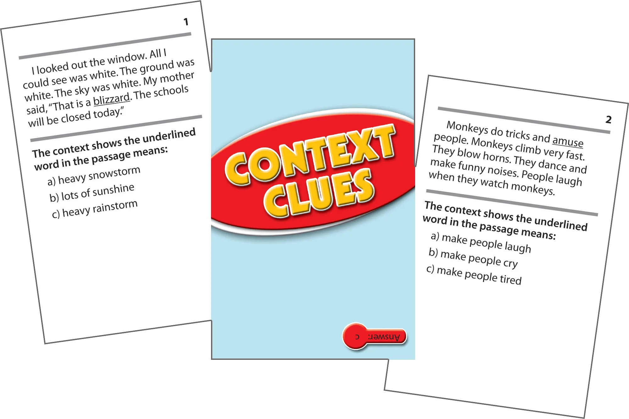 Reading Comprehension Practice Cards: Context Clues (Red Level) - Image 2