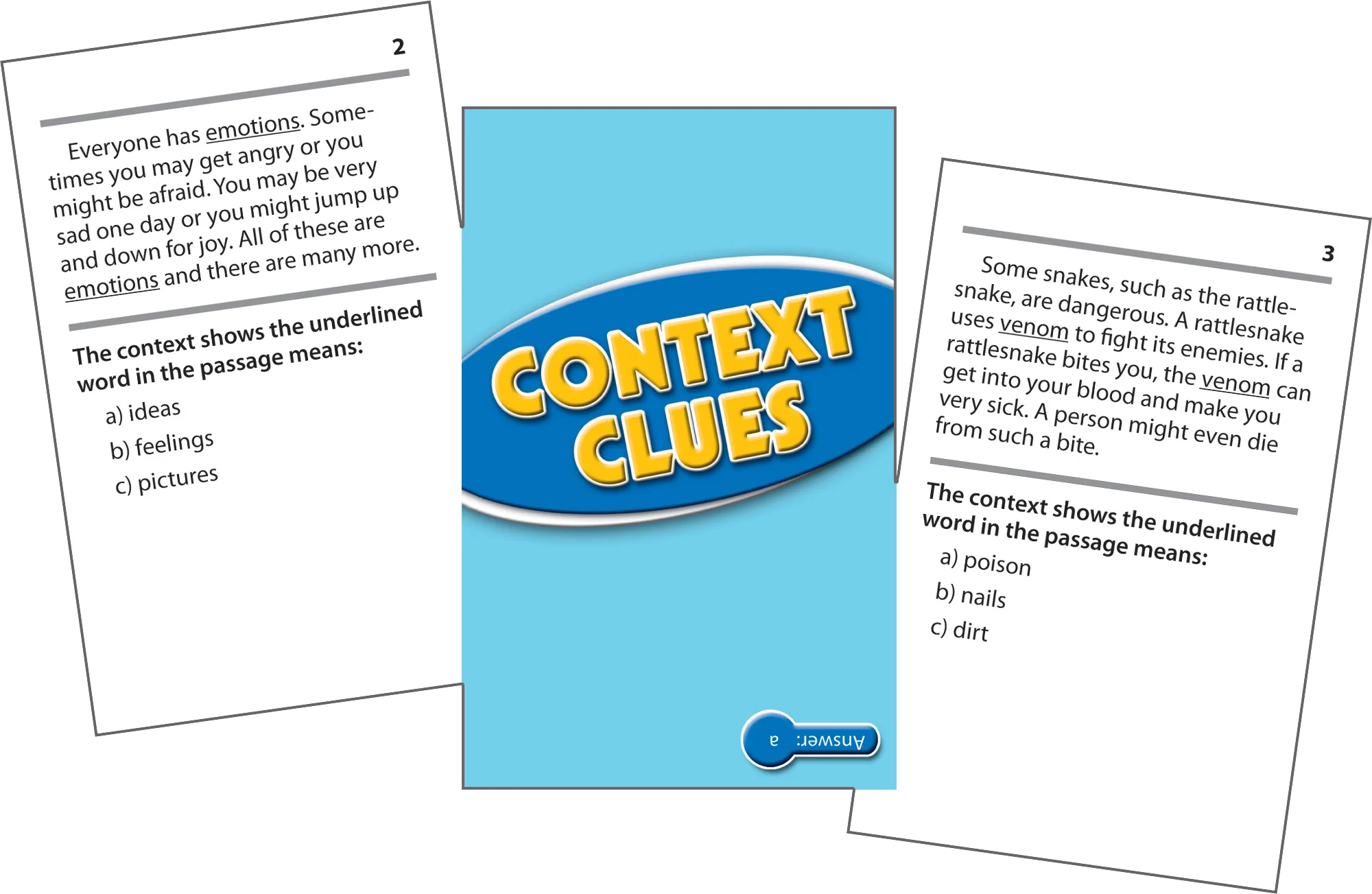 Reading Comprehension Practice Cards: Context Clues (Blue Level) - Image 2
