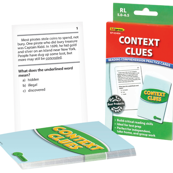Reading Comprehension Practice Cards: Context Clues (Green Level)