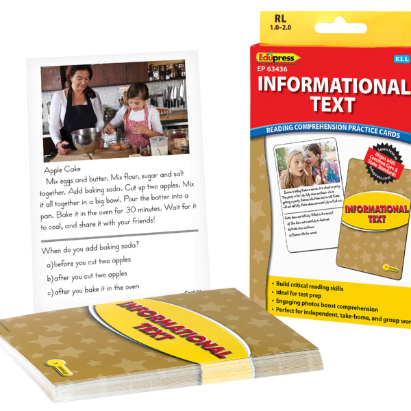 Reading Comprehension Practice Cards: Informational Text (Yellow Level)