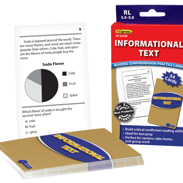 Reading Comprehension Practice Cards: Informational Text (Blue Level)