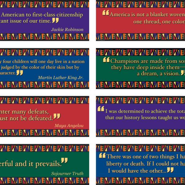 Black American Quotes Mini Bulletin Board