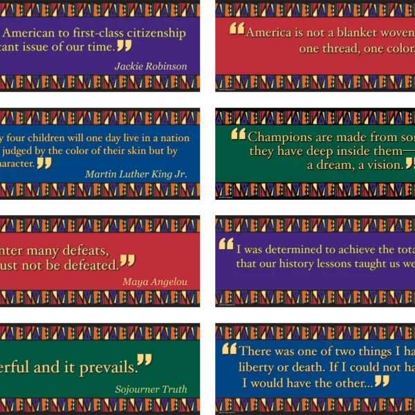 Black American Quotes Mini Bulletin Board