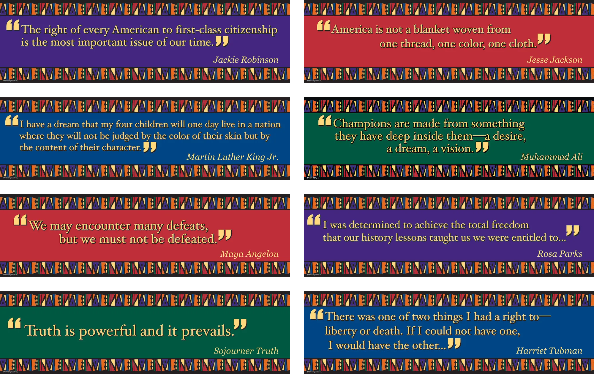 Black American Quotes Mini Bulletin Board