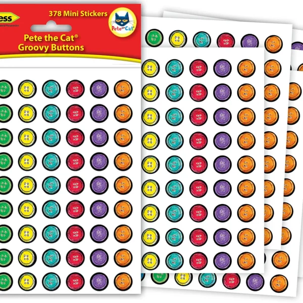 Pete the Cat Groovy Buttons Mini Sticker