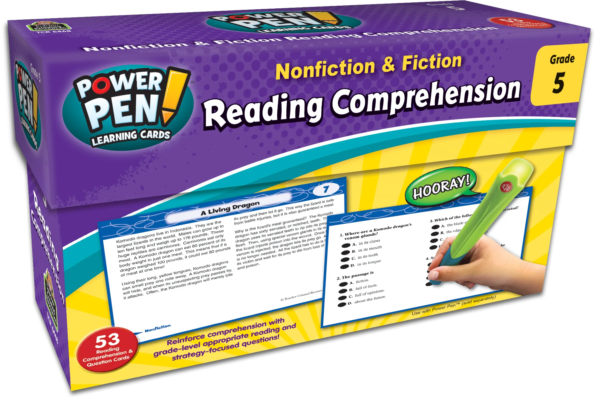 Power Pen Learning Cards: Nonfiction & Fiction Reading Comprehension (Gr. 5)