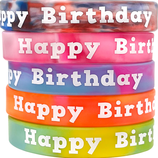Tie-Dye Happy Birthday Wristbands