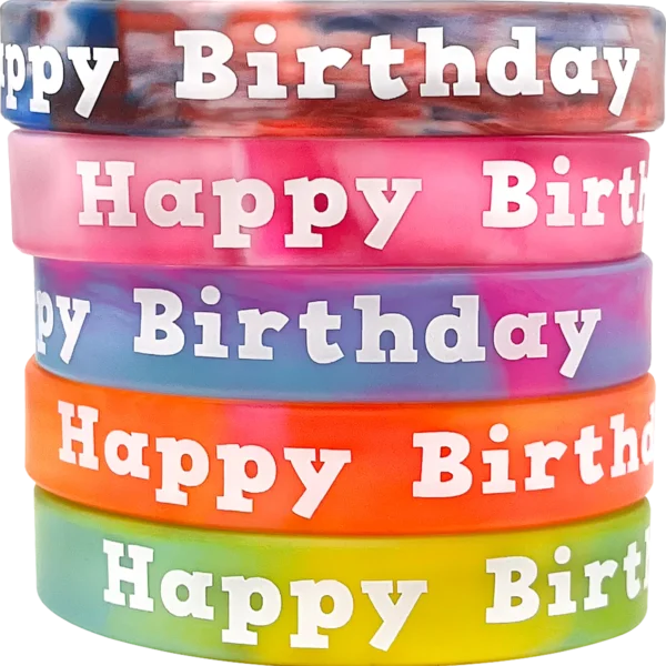 Tie-Dye Happy Birthday Wristbands