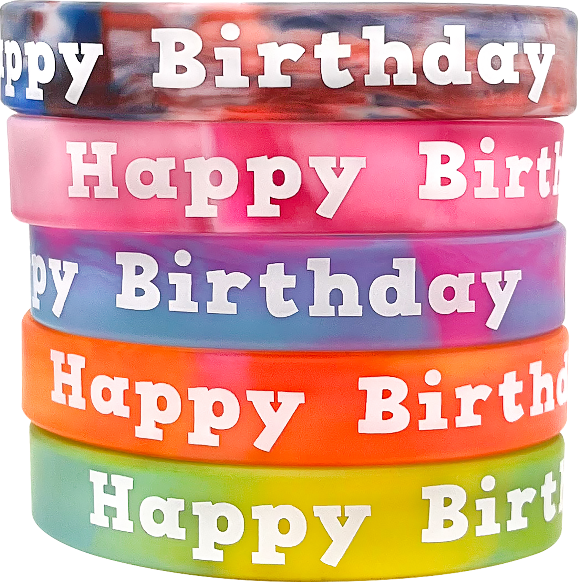 Tie-Dye Happy Birthday Wristbands