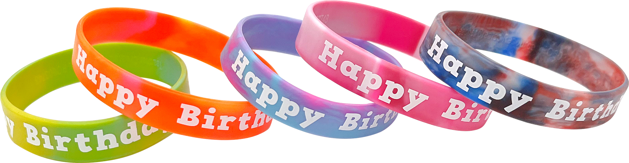 Tie-Dye Happy Birthday Wristbands - Image 2