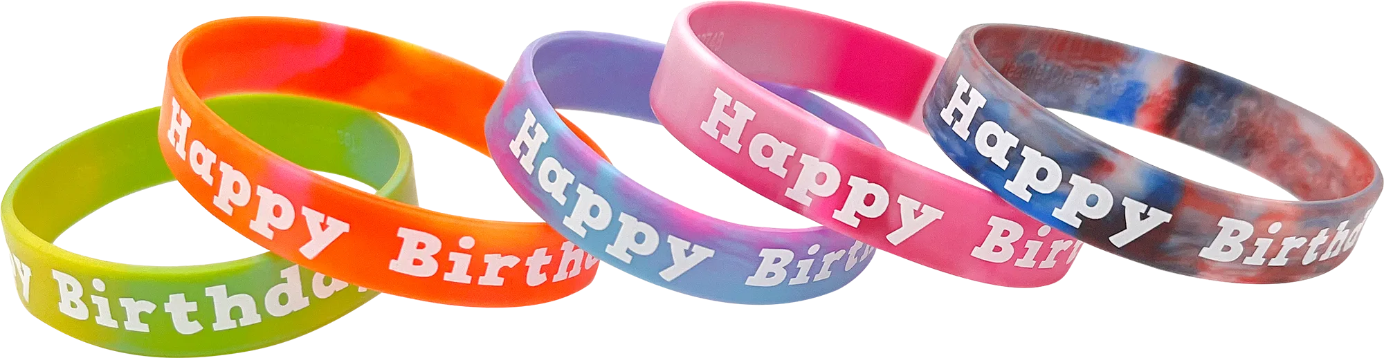Tie-Dye Happy Birthday Wristbands - Image 2