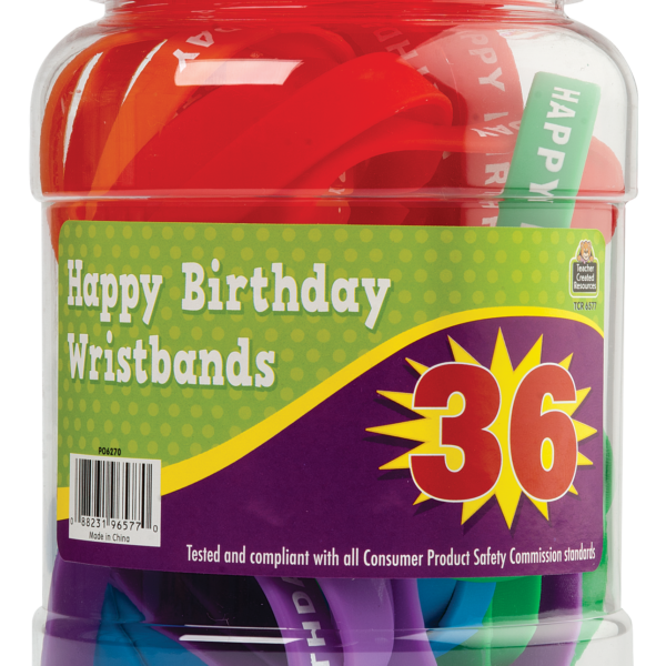 Happy Birthday Wristbands Jar