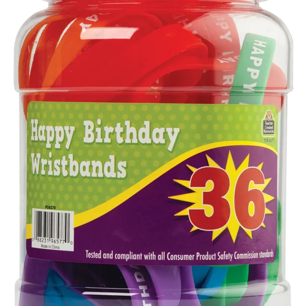 Happy Birthday Wristbands Jar