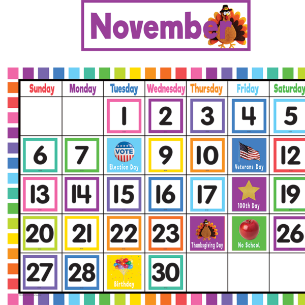 Colorful Calendar Bulletin Board