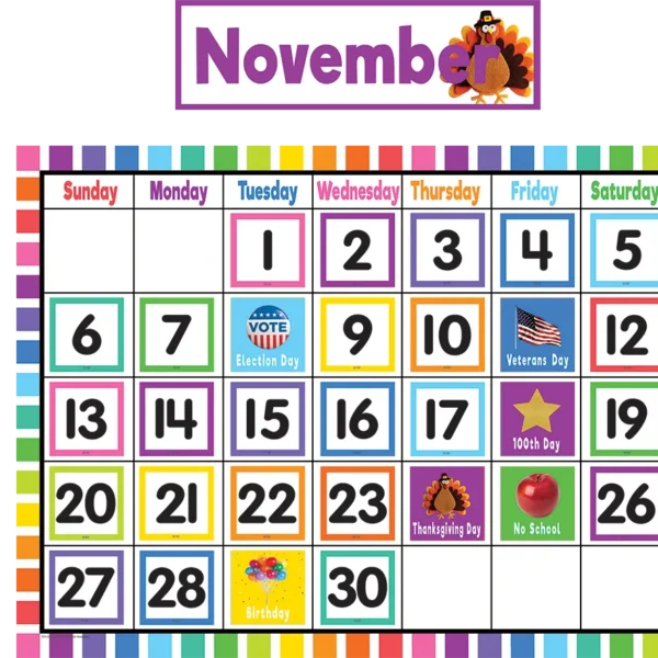 Colorful Calendar Bulletin Board