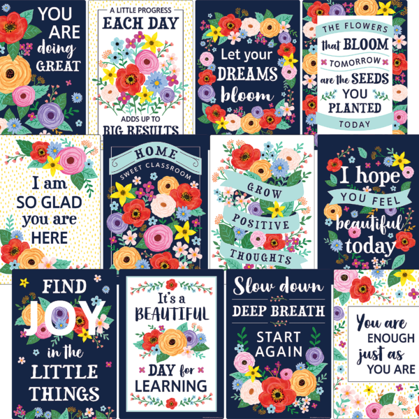 Wildflowers Positive Sayings Small Poster Pack