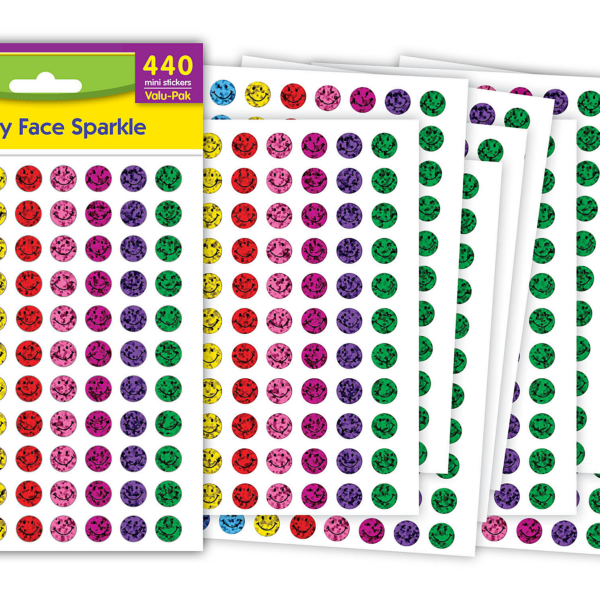 Happy Face Sparkle Mini Stickers Valu-Pak