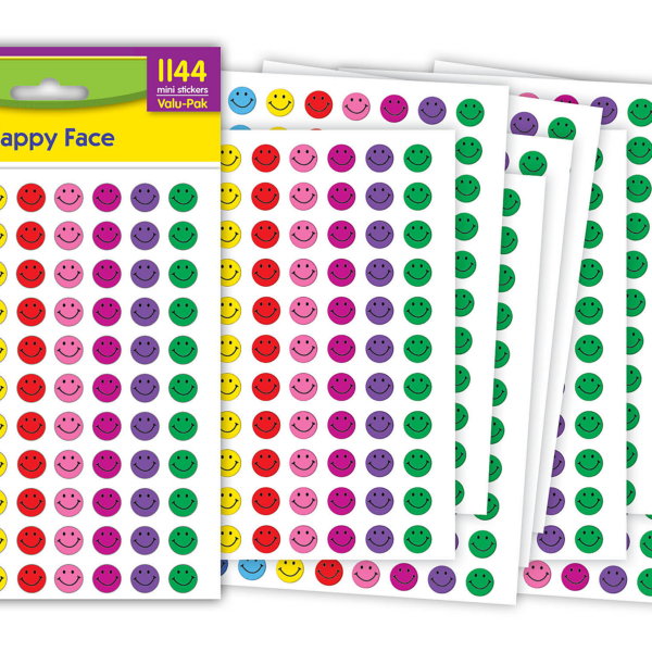 Happy Face Mini Stickers Valu-Pak