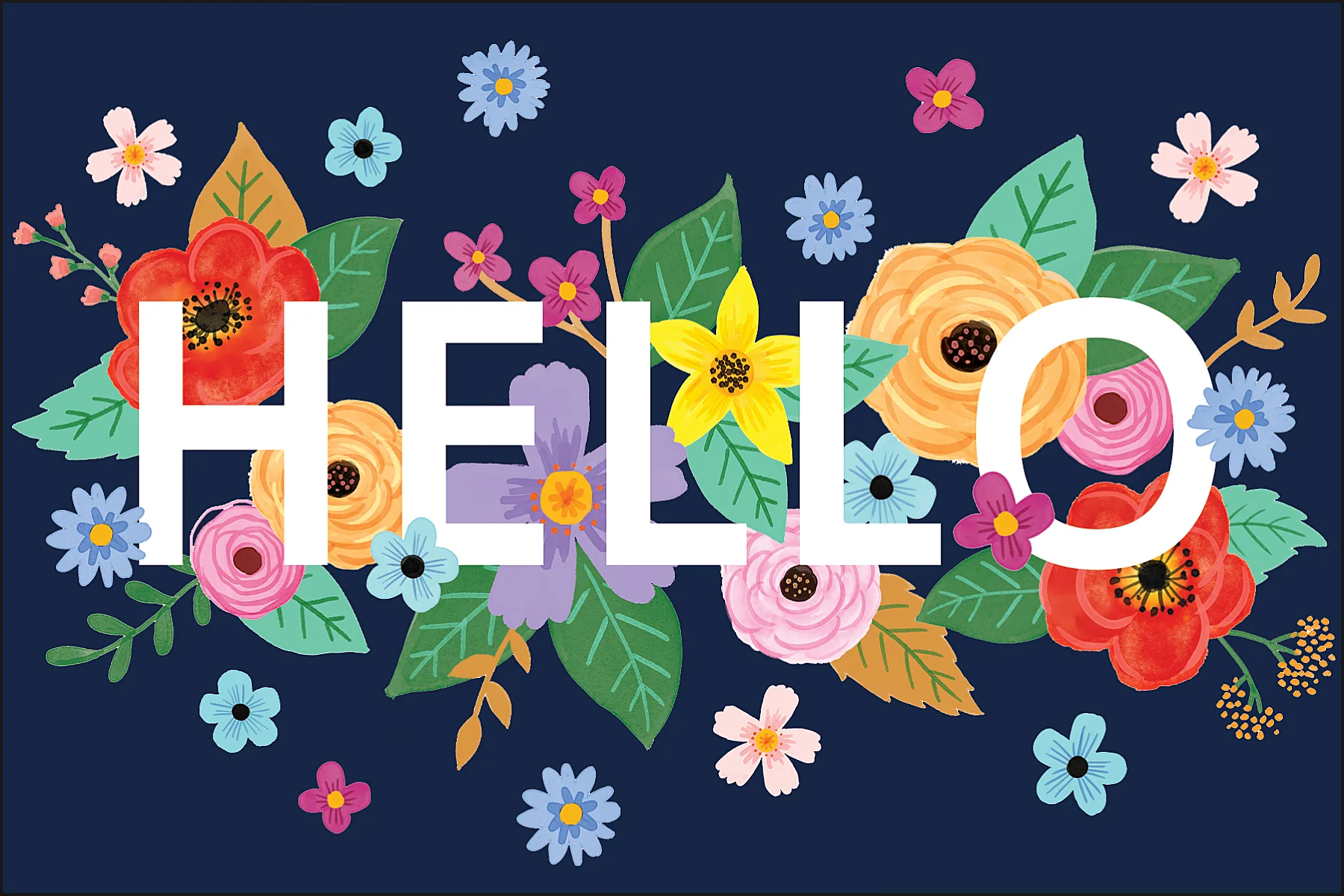 Wildflowers Hello Postcards