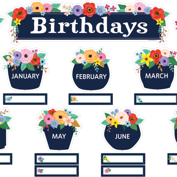 Wildflowers Birthdays Mini Bulletin Board