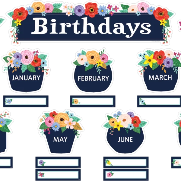 Wildflowers Birthdays Mini Bulletin Board