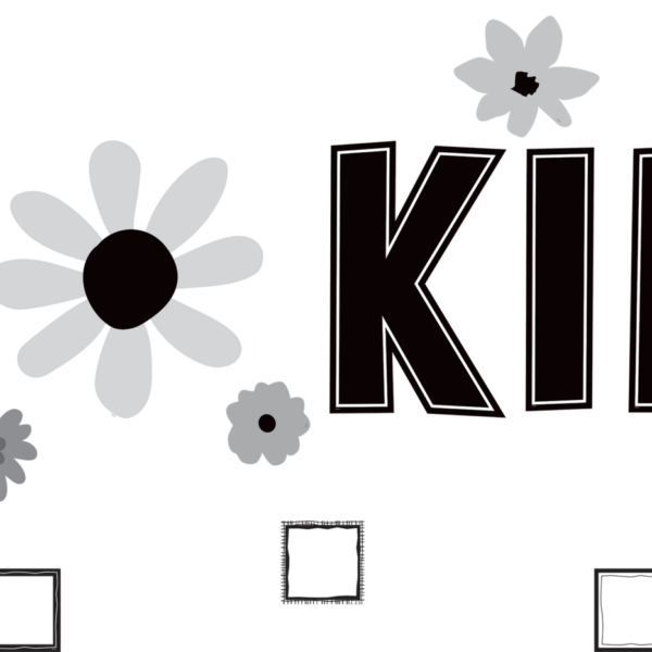 Black and White Floral Be Kind Bulletin Board