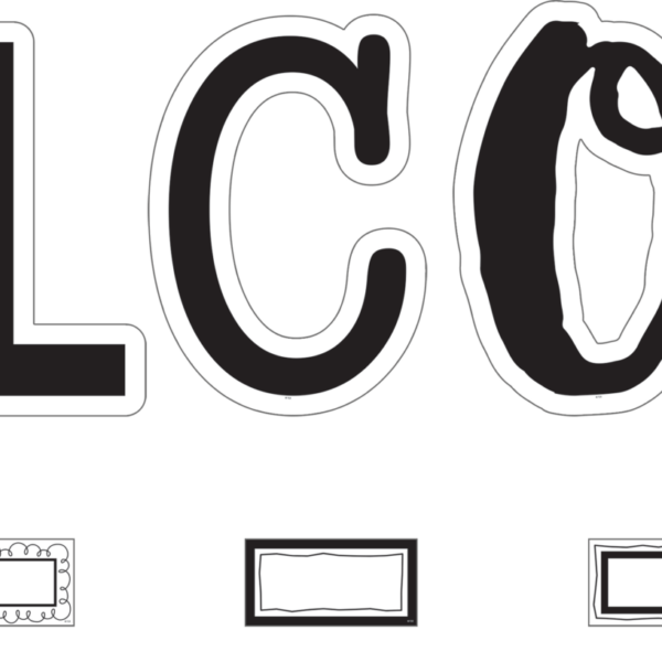 Black and White Welcome Bulletin Board
