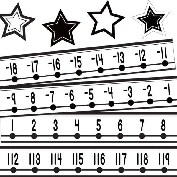 Black and White Number Line (-20 to +120) Mini Bulletin Board