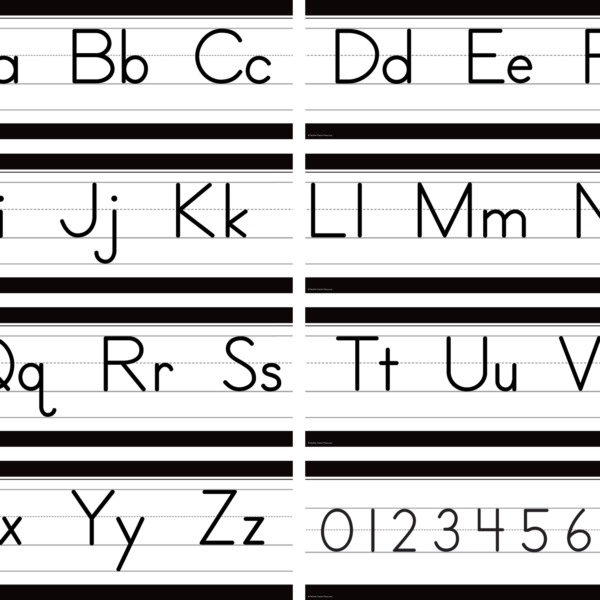 Black and White Alphabet Line Mini Bulletin Board