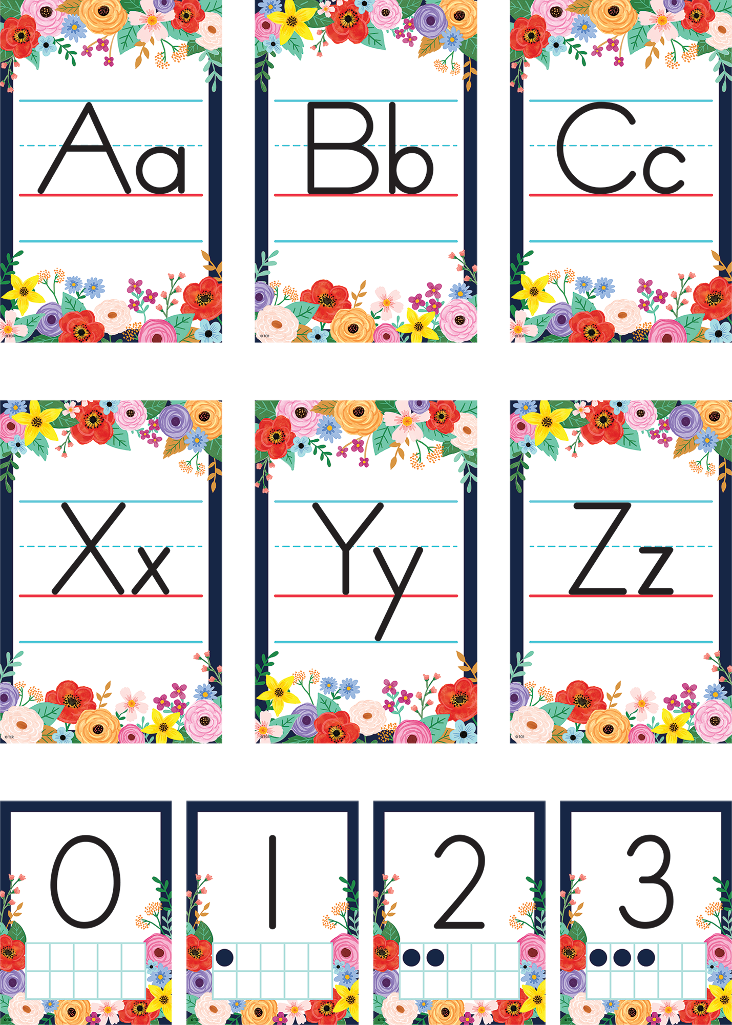 Wildflowers Alphabet Bulletin Board