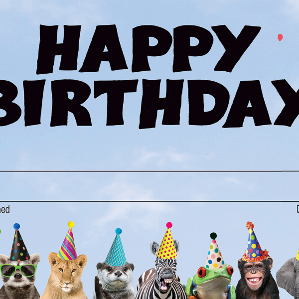 Go Wild Animals Happy Birthday Awards
